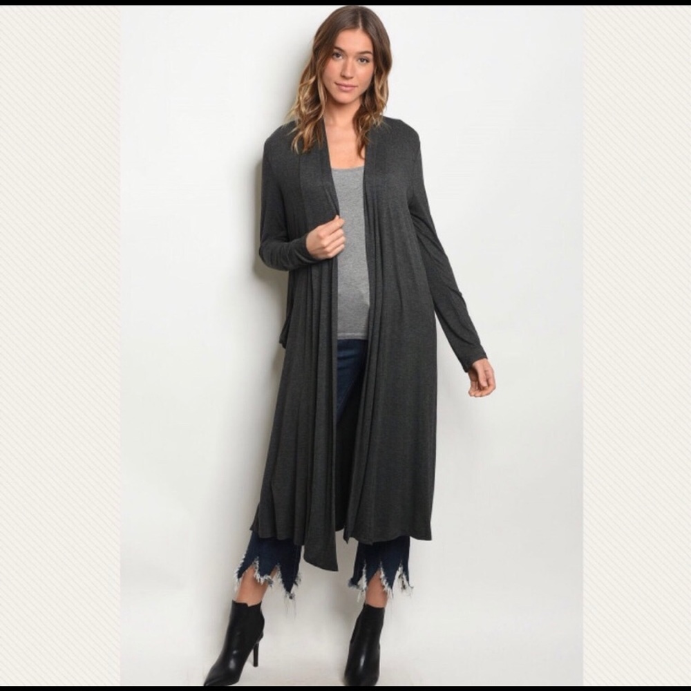 Grey Duster With Pockets
